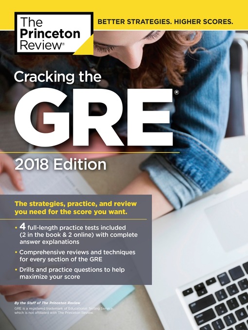 Title details for Cracking the GRE with 4 Practice Tests, 2018 Edition by Princeton Review - Available